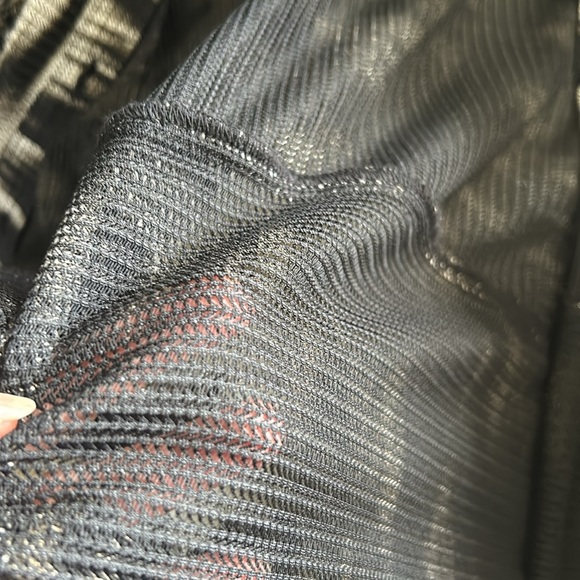 Joseph Ribkoff Black Beige Abstract Wired Collar Semi-Sheer Tunic Jacket Size 8 - Picture 7 of 7